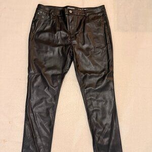 Black Leather Moto Pants • Streetwear Style • Size 40 (Serenede/40 | Fitted)